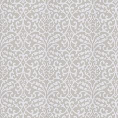 a gray and white wallpaper with an intricate design