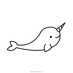 a drawing of a narwhale