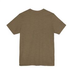 This classic unisex jersey short sleeve tee fits like a well-loved favorite. Soft cotton and quality print make users fall in love with it over and over again. These t-shirts have-ribbed knit collars to bolster shaping. The shoulders have taping for better fit over time. Dual side seams hold the garment's shape for longer. 100% Airlume combed and ringspun cotton (fiber content may vary for different colors)Light fabric (4.2 oz/yd² (142 g/m²))Retail fitTear away labelRuns true to size Casual Brown T-shirt For Outdoor, Casual Khaki T-shirt For Outdoor, Khaki Short Sleeve T-shirt For Outdoor, Khaki Crew Neck T-shirt For Outdoor, Solid Cotton T-shirt For Outdoor, Casual Brown Tops For Outdoor Activities, Brown Casual Tops For Outdoor, Casual Brown Tops For Outdoors, Casual Brown Tops For Outdoor