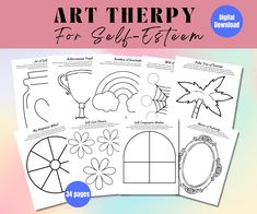 art therapy worksheets for self - esteem with the text art therapy for self - attention