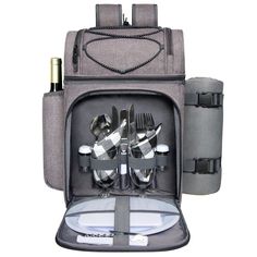 Hap Tim Picnic Basket for 2, 2 Person Picnic Backpack with Wine Holder, Fleece Blanket, Cutlery Set,Perfect for Beach, Day Travel, Hiking, Camping, BBQs, Family or Wedding Gifts for Couples (36083-G) 2 Person Picnic, Picnic Basket Set, Picnic Gifts, Picnic Backpack, Picnic Cooler, Wicker Picnic Basket, Infant Car Seat Cover, Gifts For Couples, Backpack Lunch Bag