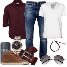 Hacer capas de prendas, te ayuda a jugar con tus prendas y que no te aburras de las cosas que tienes en tu clóset Nice Men Outfits, Men Outfits Simple, Style A Button Up Shirt, Mens Wedding Outfit, Outfit Casual Jeans, Men Wardrobe, Don Pedro, Outfits Simple, Nice Men