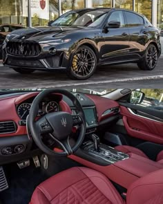 the inside and outside view of a maserato