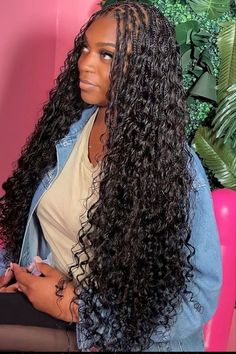 Boho Braids With Lots Of Curls, Extra Full Boho Knotless Braids, Boho Knotless Braids Extra Curls, Bora Bora Braids Hairstyle, Knotless Goddess Box Braids With Curls, Bora Bora Knotless Braids, Water Curls Braids, Full Boho Braids, Notlessbox Braids With Curls