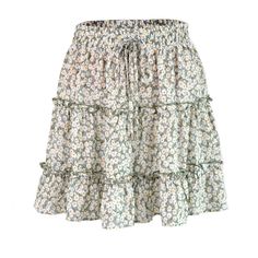 PRICES MAY VARY. Material is very comfy, lightweight, flowy. It contains 80%Polyester, 15%Cotton, 5%Spandex. Skirts are unlined, above knee length, great casual summer ruffle skirts for women and teen girls. Style: frilly ruffle hem tiered skirts, A-line polka dot flowy mini skirt, layered flounce elastic high waist cute skirt, boho summer beach short flared swing skirts, petite ditsy floral print mini skirt, teens spot print ruffle skater skirt. This tiered ruffle mini skirt is so easy to throw Short Pollera, Frill Shorts, Frill Skirt, Womens Maxi Skirts, Beach Skirt, Half Skirt, Sweet Style, Boho Summer, Green Skirt