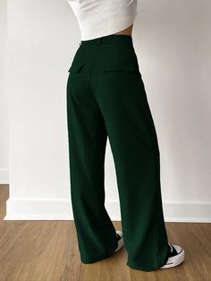 Tavimart Casual Streetwear Women Pants Full Length Pantalones De Mujer Solid Roupas Femininas Button Trousers Elegant Ladies Clothing Size Reference Streetwear Women Pants Model Show Pantalones De Mujer Real Photo Roupas Femininas Details Trousers Green Workwear Bottoms With Welt Pockets, Green Straight Leg Office Pants, Green Trousers For Office, Green Straight Pants With Welt Pockets, Green Long Pants For Workwear, Green Office Pants With Pockets, Green Wide Leg Dress Pants For Office, Baggy High Waist Dress Pants With Pockets, High Waist Baggy Dress Pants With Pockets