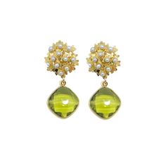 gold hydrangea and peridot earrings_m donohue collection Elegant Lime Green Dangle Earrings, Elegant Lime Green Earrings For Formal Events, Elegant Lime Green Earrings For Formal Occasions, Elegant Green Flower Earrings, Elegant Lime Green Earrings For Gift, Elegant Green Flower Earrings For Formal Occasions, Elegant Peridot Earrings For Wedding, Gold Hydrangea, Hydrangea Earrings