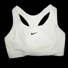 Nike Sports Bra Women's Sz M New Nike Fitted White Sports Bra, Nike White Fitted Sports Bra, White Sports Bra For Running, Fitted White Nike Sports Bra, Spring Sportswear Activewear, Nike White Sports Bra For Running, Nike White Activewear With Light Support, Spring Athleisure Sports Bra For Sports Events, Nike Sports Bra For Spring