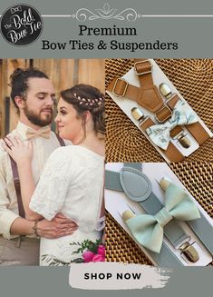 Premium Bow Ties & Suspenders -- PERFECT for Ring Bearer Outfit, Sage Green Groomsmen Outfit, Eucalyptus Wedding, Rustic Wedding! Ring Bearer Outfit Sage Green, Sage Green Groomsmen, Green Groomsmen, Fall Country Wedding, Toddler Suspenders, Groomsmen Outfit