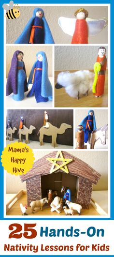 the nativity lesson for kids includes pictures and instructions