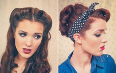 Retro Pin-up Style Hair Tutorials by The Freckled Fox! | Wonder Forest: Style, Design, Life. Freckled Fox, Vintage Hairstyles Tutorial, Super Hair, Retro Pin Up, Hair Tutorials