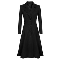 Women Ladies Lapel Button Long Trench Coat Jacket Dress Ladies Overcoat winter | eBay Luxury Double-button Wool Coat For Women, Elegant Wool Coat With Double-breasted Button And Long Sleeve, Gothic Long Coat With Buttons, Semi-formal Long Sleeve Wool Coat With Double Button Closure, Elegant Long Wool Coat With Double-breasted Button Fastening, Long Trench, Women Overcoat, Long Trench Coat, Jacket Dress