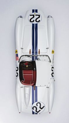 an overhead view of a race car with the number 55 on it's side