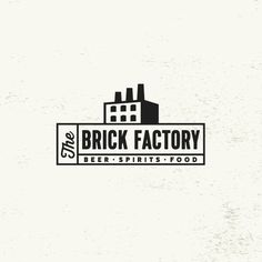 the logo for brick factory beer spirits'food, which has been designed in black and white