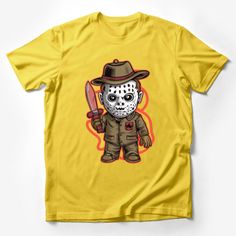 Horror Film Character Inspired T-Shirt, Creepy Masked Doll Graphic Tee, Unique Halloween Unisex Top, Scary Movie Fan Apparel Male T-Shirt Custom graphic T-Shirt.Customize your color Film Character, Classic Movie Characters, Scary Movie, Movies Outfit, Horror Film, Unique Halloween, Cartoon T Shirts, Casual Summer Shirts, Friends Shirt