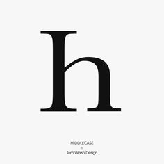 the letter h is shown in black and white