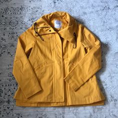 It’s An Amazing Unique Stylish Well Designed Coat! Casual Fitted Raincoat For Winter, Zara Yellow Winter Outerwear, Fitted Hooded Raincoat For Fall, Fitted Yellow Hooded Outerwear, Fitted Casual Raincoat For Fall, Fitted Cotton Windbreaker For Fall, Zara Yellow Outerwear For Work, Zara Casual Yellow Outerwear, Fitted Cotton Outerwear By Zara