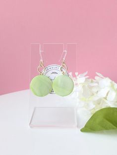 Light Green and Gold Circle (Plastic) Hook Earrings L:25mmxW:20mm Green Plastic Earrings For Gifts, Round Plastic Earrings For Gifts, Plastic Earrings For Gifts, Green Plastic Jewelry For Gifts, Gold Plastic Earrings For Gifts, Gold Circle, Plastic Hooks, Panama City, Hook Earrings