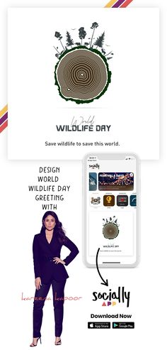 the website for wild life day is displayed with an image of a woman standing in front of