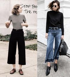 Doc Martens Style, Martens Style, Models Off Duty Style, Cropped Flare Pants, Oxford Brogues, Cropped Wide Leg Jeans, Fall 23, Wide Leg Cropped Pants, Flare Leg Pants