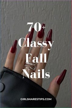 Chic Nails Fall, White French Tip Fall Nails, Fall Nails Classy Almond, November Nails Red, Minimalist Long Nails, Long Coffin Fall Nail Designs, Cute Nails For Fall French Tip, October Nails French Tip, Red November Nails