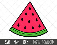 a watermelon slice with drops on it and the words svg png dxf