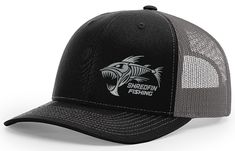 Show off your passion for the sport with our bold and eye-catching ShredFin logo that makes a statement wherever you go. Featuring a classic trucker-style design with a structured crown, this hat delivers style, comfort, and functionality. Engineered with breathable mesh panels, this hat keeps you cool during hot fishing days, while the adjustable snapback closure ensures a secure, custom fit for all-day comfort. Its durable fabric resists wear and tear, making it a reliable choice for any fishi Black Snapback Baseball Cap For Fishing, Adjustable Black Trucker Hat For Fishing, Black Snapback Hat For Fishing, Black Curved Bill Hat For Fishing, Black Flat Bill Baseball Cap For Fishing, Black Trucker Baseball Cap For Fishing, Black Flat Bill Trucker Hat For Fishing, Trucker Snapback Hat For Fishing, Trucker Baseball Cap With Curved Bill For Fishing