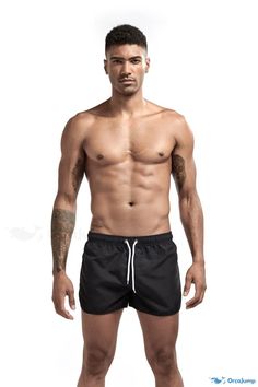 Orcajump - Yovin Leisure Beach Shorts - Slim-fit, Lightweight Exercise Shorts Exercise Shorts, Slim Fit Shorts, Beach Shorts, Workout Shorts, Slim Fit, Models, Clothes, Black