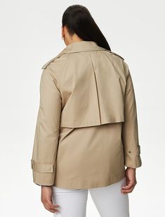 Buy Cotton Rich Short Trench Coat at Marks & Spencer