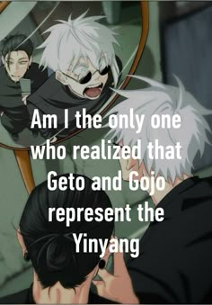 an anime scene with the caption i am the only one who related that gets and go represent the yin yang