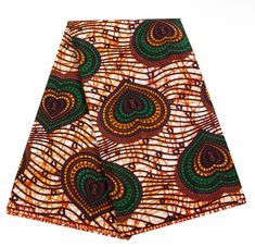 Beautiful and vibrant African Print fabric. This fabric is made of a polycotton blend (polyester and cotton), it is ideal for making African clothing like African skirts, dresses, quilts, shirts, upholstery , shoes, doll making, masks, head wraps for finishing your projects, home decor, quilting and many more. There are options to purchase per yard as well as wholesale. Please note wholesale prices are provided when purchasing 30 yards or more of the same fabric. Please message me  directly for  wholesale rates. FABRIC CUT: African fabrics come folded on the approximate yard, so length can vary up to 3%. Width is 45 to 46 inches. Purchase of 1+ yards per customer will be cut as 1 continuous piece of fabric up to a maximum length of 6 yard. Hand or machine washable on gentle cycle with mild Fitted Multicolor Summer Fabric, Summer Green Cotton Patterns, Sewing Dresses For Women, African Skirts, Diy Textiles, Prints Fabric, African Wax Print, Patchwork Fabric, African Print Fabric