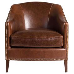 Madison Leather Chair, Antique Saddle - Modern Furniture - Accent Chairs - High Fashion Home Small Leather Chairs, Saddle Leather Chair, Tweed Furniture, Leather Club Chairs, Leather Accent Chair, Modern Accent Chair, Occasional Chair, The Madison, Entertainment Furniture