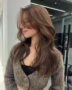 SAVE & Follow, for more post collection check my pin bio, Thank You. Chest Length Hair With Layers And Curtain Bangs, Pelo Aesthetic, Coffee Hair Color, Haircut Layers, How To Have Style, Hair Color Asian, Coffee Hair, Haircut Inspo, Korean Hair Color