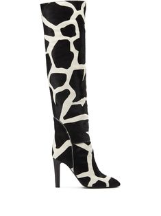 Shop Giuseppe Zanotti giraffe print boots Giuseppe Zanotti Boots, Bota Over, Black And White Heels, Designer Shoe, Giuseppe Zanotti Shoes, Trip Outfits, Heels Sneakers, Chic Leather, Boot Print