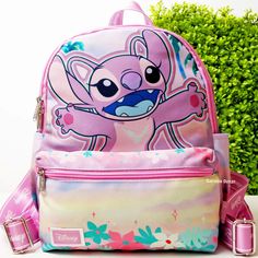 Disney Angel Lilo & Stitch Mini Backpack lady Purse 13" Small Bag Birthday Gift | eBay Cute Backpack For End Of School Year, Pink Bags For Back To School Gift, Pink Casual Backpack For Gift, Pink Casual Backpack For Gifts, Cute Adjustable Backpack For Everyday Use, Casual Pink Backpack For Gift, Trendy Softback Bags For End Of School Year, Cute Standard Backpack For Back To School, Pink Backpack Gift For End Of School Year