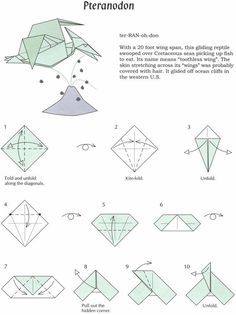 how to make an origami bird with pictures on the front and back side