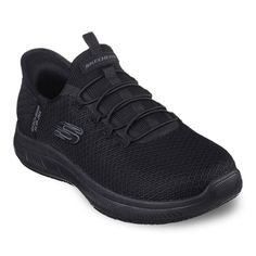 Experience slip-resistant safety with slip-on convenience wearing these Skechers Hands Free Slip-ins™ Work™: Summits SR - Enslee shoes. Click this FOOTWEAR GUIDE to find the perfect fit and more! FEATURES Casual work slip-on with fixed stretch-laces Skechers Hands Free Slip-ins molded heel panel for an easy fit Exclusive Heel Pillow holds your foot securely in place Skechers Air-Cooled Memory Foam cushioned comfort insole Slip-resistant traction outsoleDETAILS Mesh, synthetic upper Polyester lin Sporty Black Slip-resistant Slip-ons, Slip-resistant Slip-on Sneakers For Outdoor Work, Casual Black Walking Shoes With Impact Resistance, Casual Black Walking Shoes Impact Resistant, Slip-on Slip-resistant Work Sneakers, Slip-on Slip-resistant Sneakers For Work, Black Slip-resistant Walking Shoes For Outdoor Work, Black Slip-resistant Walking Shoes For Work, Black Slip-resistant Sneakers For Safety