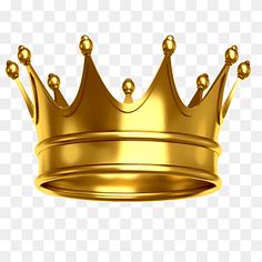 a golden crown is shown on a white background, with no other items to describe