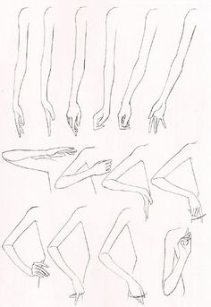 a line drawing of hands and legs in various positions