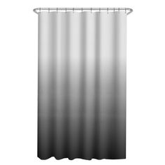 a black and white shower curtain on a white background