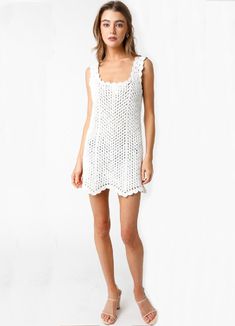 STYLE INFORMATION: The Mahalo White Crochet Cover Up Dress will be the first thing packed in your suitcase for your next vacation! White crochet knit shapes this round neck mini dress with an asymmetric hem and thick straps. Style over a bikini with your favorite sandals and instantly look put together! DETAILS & FIT Fitted. 100% Cotton. Hand Wash Cold. Imported ORDERS, SHIPPING & RETURNS: Orders, Shipping, & Returns . Crochet Cover Up, Pink Boho, White Crochet, Cover Up Dress, Asymmetric Hem, Boho Dress, Round Neck, Dress Length, Cover Up