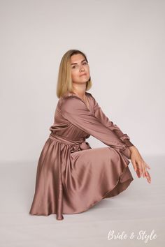 Just want to wish you to have a nice weekends 💫 #shortsilkdress #silkdress #beigesilkdress #coffeesilkdress #beigesilk #ivorysilk #silkbrdesmaids #wrapsilkdress #ivorydress #wrappingdress Brown Silk Dresses For Fall, Brown Silk Dress For Fall, Chic Long Sleeve Satin Wrap Dress, Fall Party Satin Wrap Dress, Beige Silk Dress For Fall, Brown Silk Long Sleeve Dress, Chic Brown Silk Mini Dress, Long Sleeve Satin Wrap Dress For Fall, Elegant Brown Silk Midi Dress