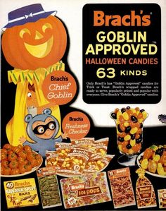 an advertisement for halloween candies with cartoon characters