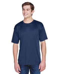 Men's Cool & Dry Basic Performance T-Shirt - NAVY - S | UltraClub Men's Cool & Dry Basic Performance T-Shirt in Navy Blue Size Small | Polyester Blank Apparel, Wholesale Shirts, Twill Shirt, Personalized Clothes, Warm Jacket, Pullover Jacket, Long Sleeve Polo, Henley Shirts, Custom Tshirts