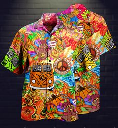 The best hawaiian shirts for men, hawaiian shirt for women and kids are available, designed just for you. Fabric: four-way stretch (95% polyester and 5% spandex) Regular fit Fabric Weight: 120 g/m². Care Instruction: Machine washes cold with similar colors, do not bleach, tumble dry low, do not iron, and do not dry clean. Reliable quality Refreshing and breathable, comfortable material, No DISCOLORATION after long washing. Hight Quality Fabric High quality fabric is soft and comfortable, and its Hawaii Shirts, Hippie Halloween, Hippie Shirt, Tropical Shirts, Beach Casual, Summer Gift, Aloha Shirt, Mens Hawaiian Shirts, Hawaii Shirt