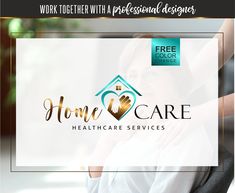 a woman sitting in a chair with the words home care on it and an image of a