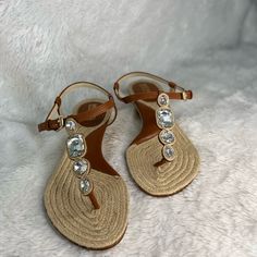 These Are Brand New, Never Worn Michael Kors Size 8 Sandals. Comes From A Smoke And Pet Free Home. Elegant T-strap Sandals With Round Toe For Beach, Elegant T-strap Sandals For Beach With Round Toe, Elegant Flat Sandals For Beach Season, Elegant Open Toe T-strap Sandals For Vacation, Chic Brown T-strap Sandals For Vacation, Elegant Adjustable Wedge Sandals For Vacation, Elegant Brown T-strap Sandals For Beach, Elegant Round Toe Sandals For Beach Season, Elegant Closed Toe Sandals For Vacation