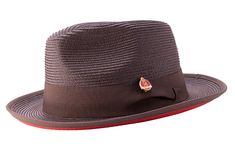 Brown Wide Brim Braided Pinch Fedora Hat with Red Bottom Dobbs Hats, Homburg Hat, Classy Hats, Popular Hats, Stacy Adams Shoes, Mens Hats Fashion, Fedora Hat Men, Front Braids, Flat Caps