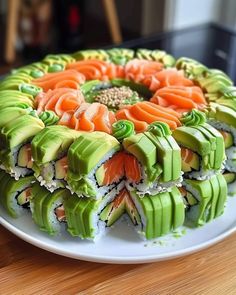 there is a sushi cake on the table