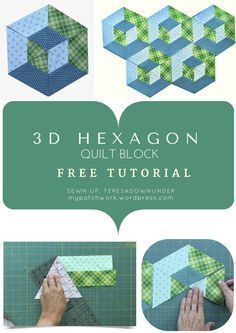 3d hexagon quilt block with instructions